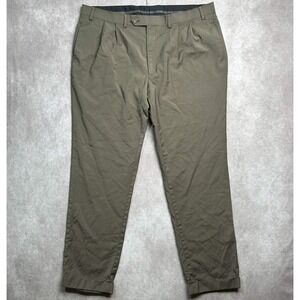 Lauren Ralph Lauren Brown High Performance Wool Pleated Cuffed Dress Pants 40x30